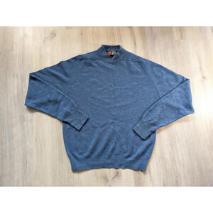 RedFox Vintage 80s 100% Pure Lambswool Blue Sweater Men's XL Made In England